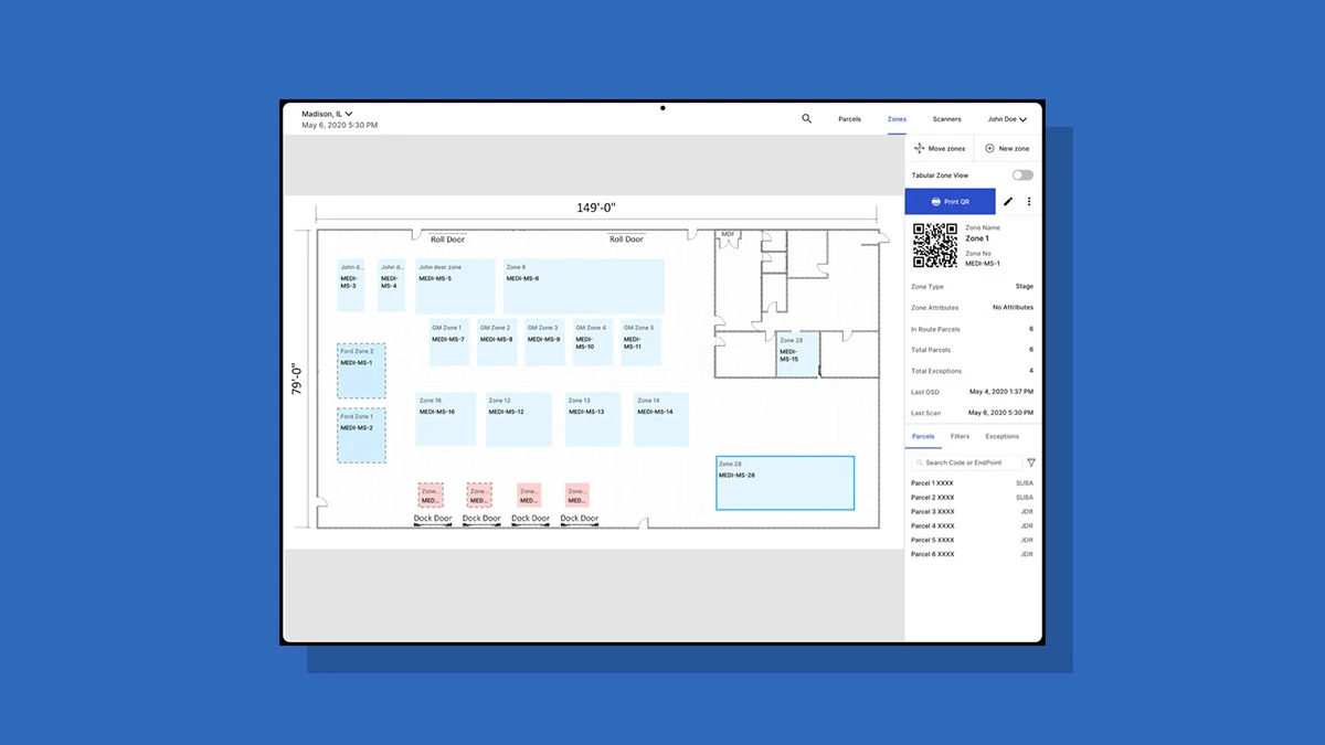 Zone Management Portal screens