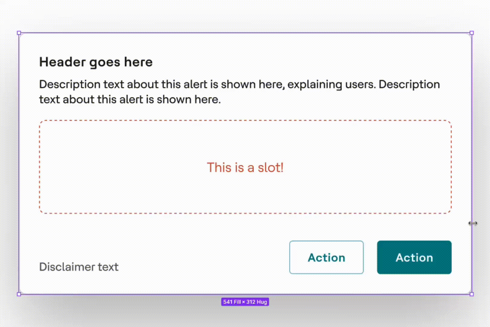 Alert component with configurable slots