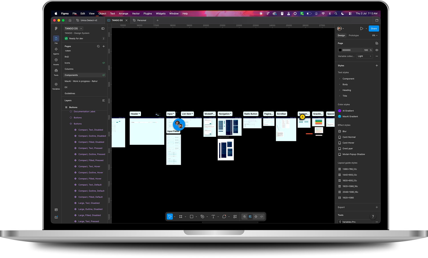 Figma library structure